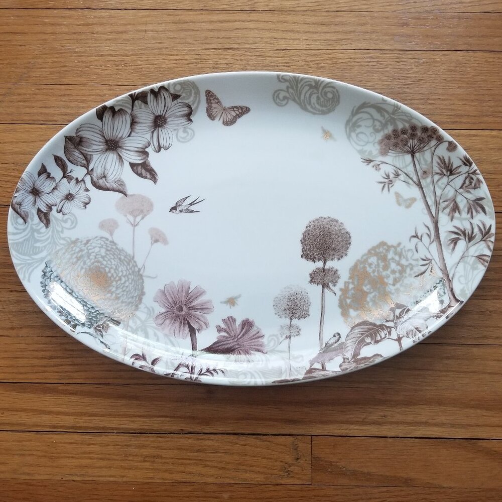 Ceramic Floral Serving Platter Charcuterie Plate